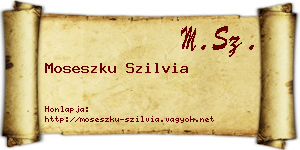 Moseszku Szilvia névjegykártya